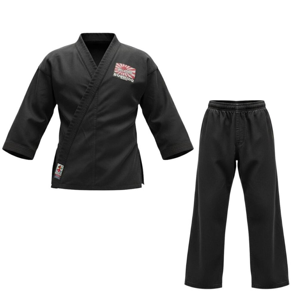 Kids 2 Piece Karate Ensemble, Black